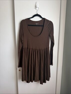 American Eagle Outfitters Brown Long Sleeve Mini Dress